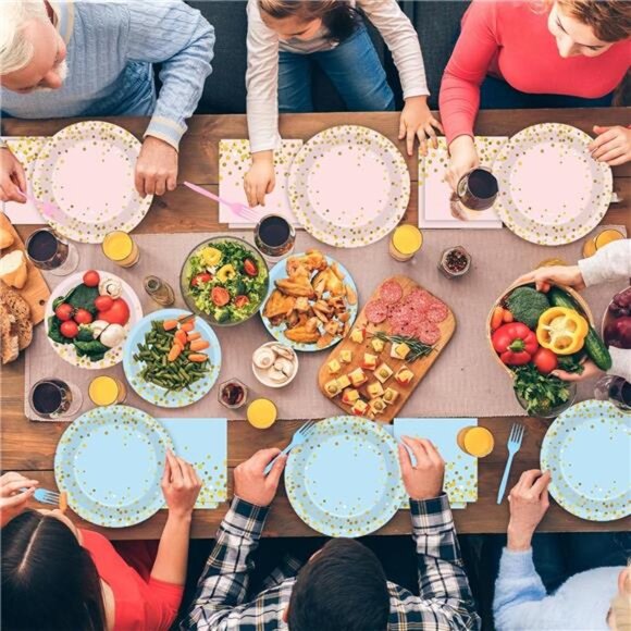 50 Guests Gender Reveal Party Supplies Baby Shower Party Tableware Gender Reveal - Picture 6 of 7